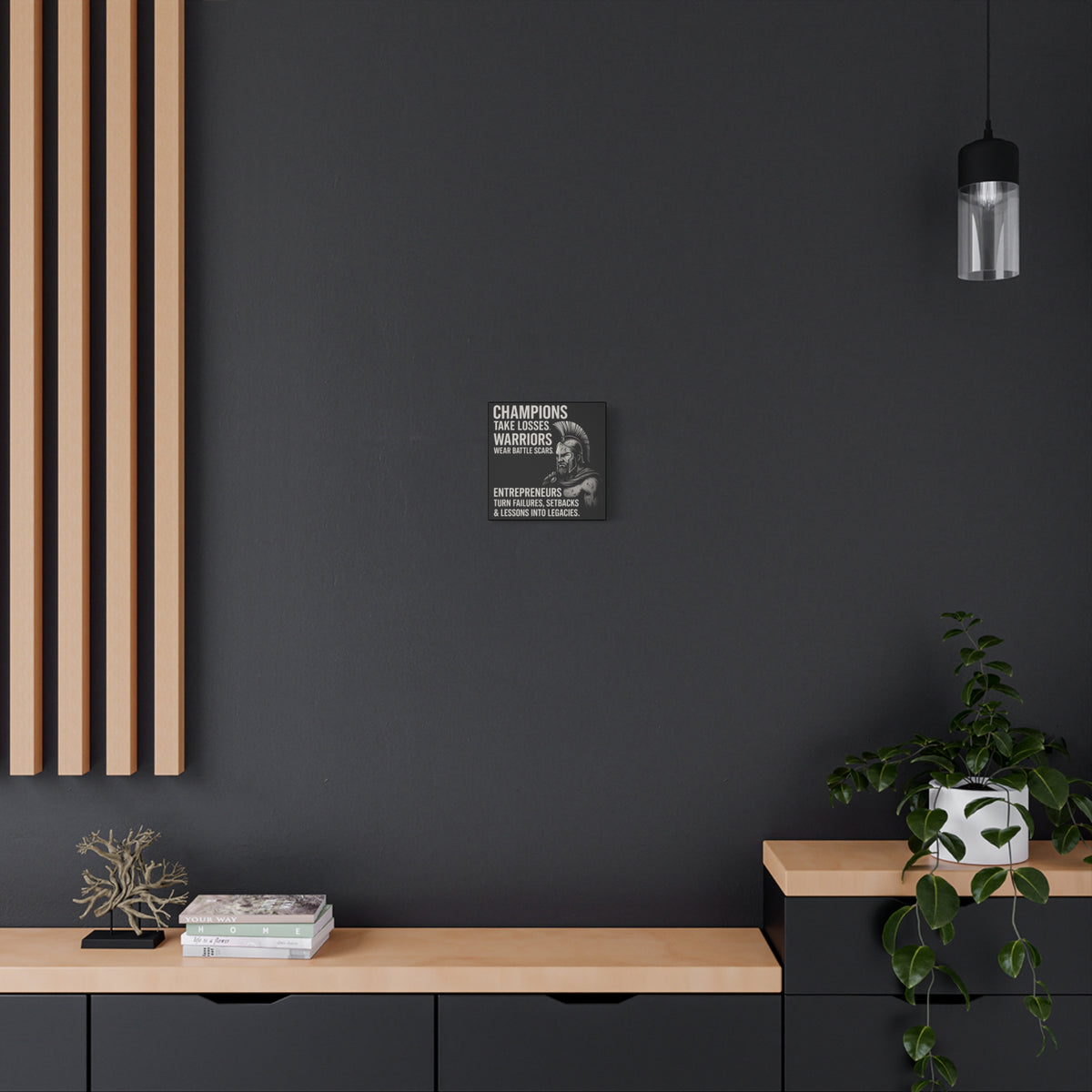 "Champions. Warriors. Entrepreneurs." Motivational Canvas Wall Art