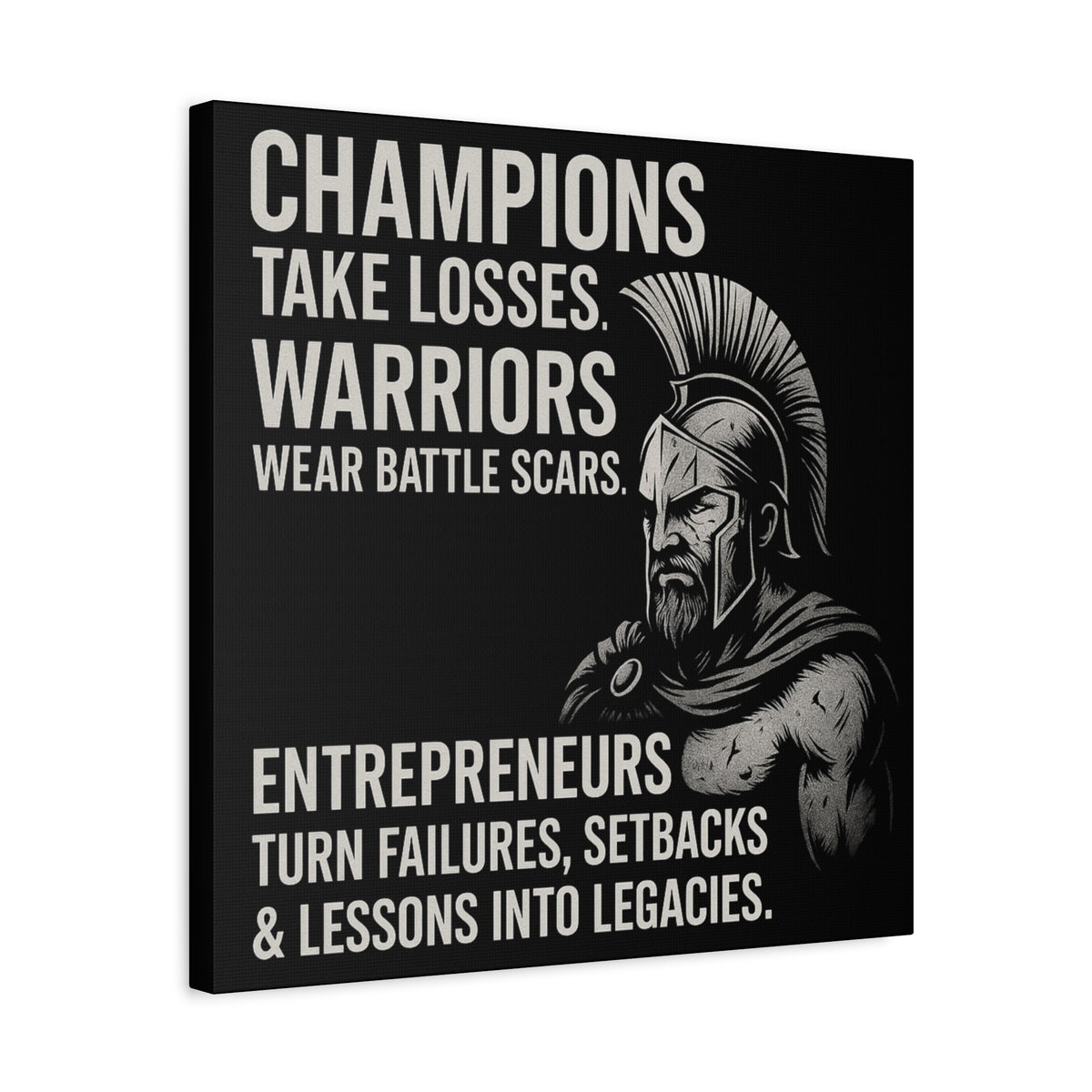 "Champions. Warriors. Entrepreneurs." Motivational Canvas Wall Art