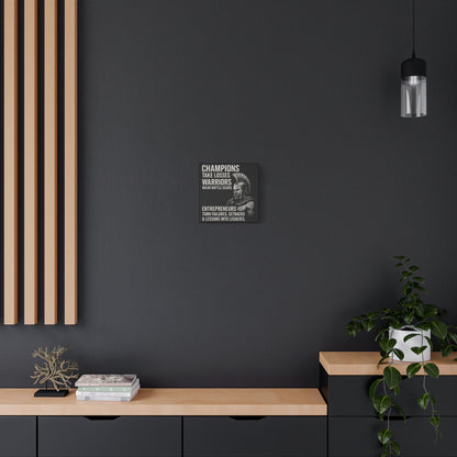 "Champions. Warriors. Entrepreneurs." Motivational Canvas Wall Art