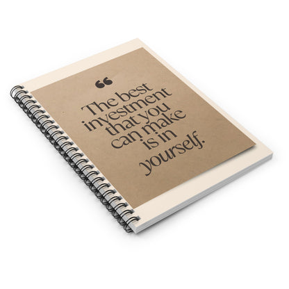 The Best Investment You Can Make Is In Yourself – Lined Notebook | Success Club Swag