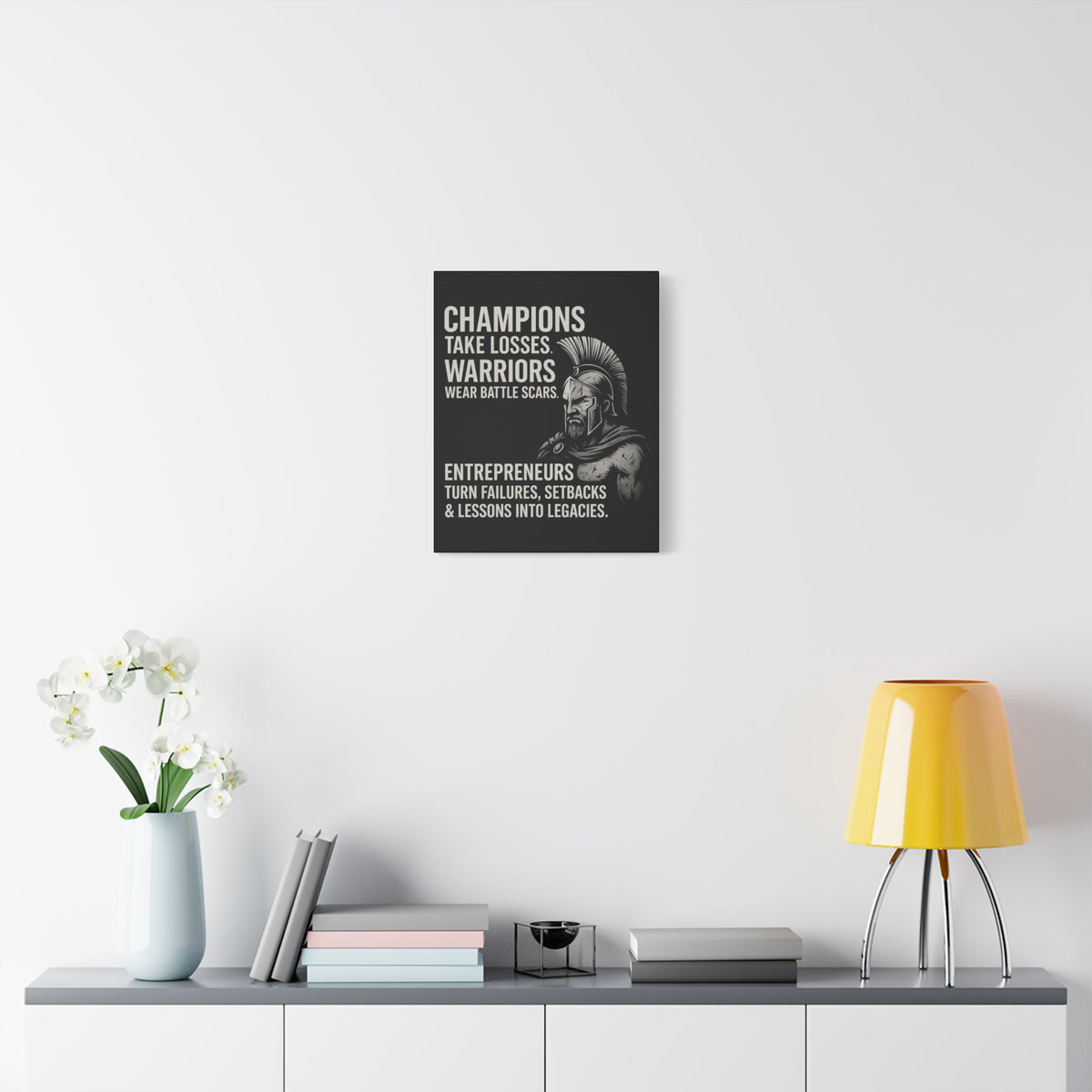 "Champions. Warriors. Entrepreneurs." Motivational Canvas Wall Art