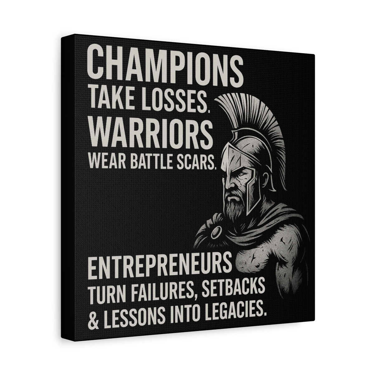 "Champions. Warriors. Entrepreneurs." Motivational Canvas Wall Art