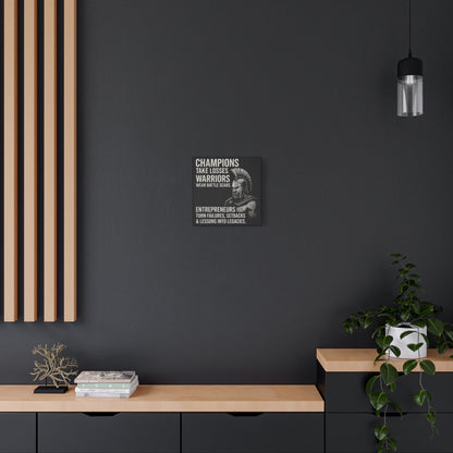 "Champions. Warriors. Entrepreneurs." Motivational Canvas Wall Art