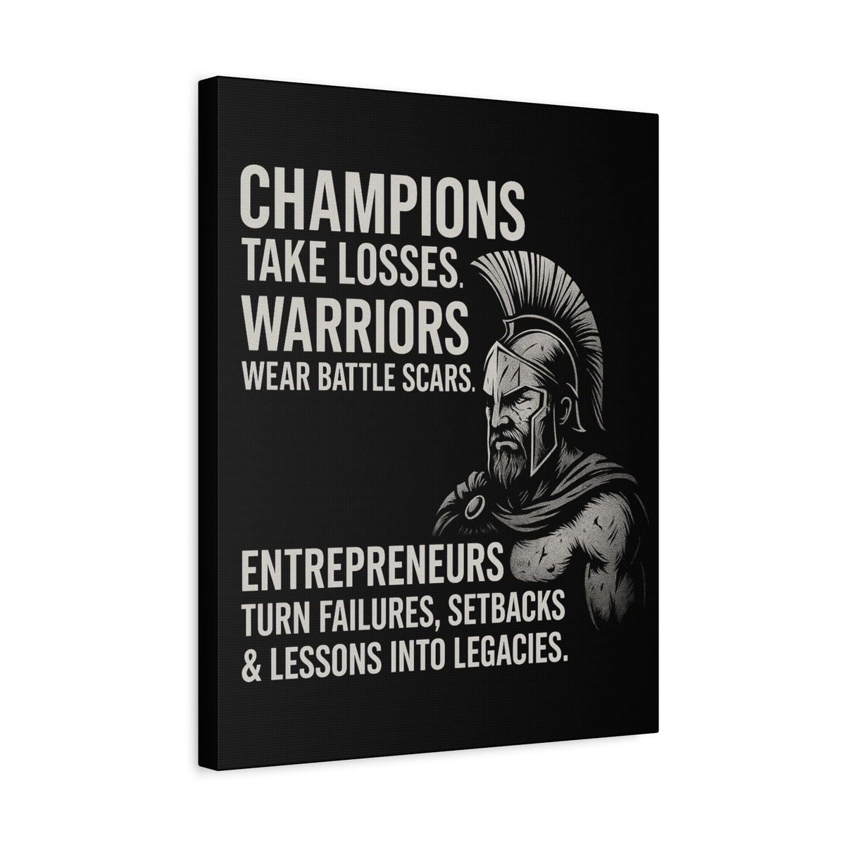 "Champions. Warriors. Entrepreneurs." Motivational Canvas Wall Art