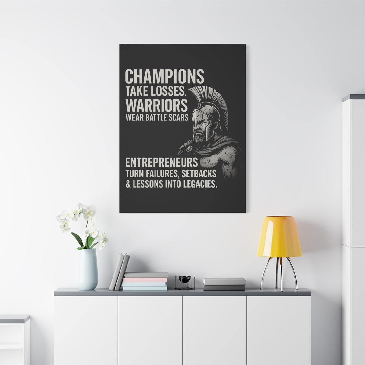 "Champions. Warriors. Entrepreneurs." Motivational Canvas Wall Art